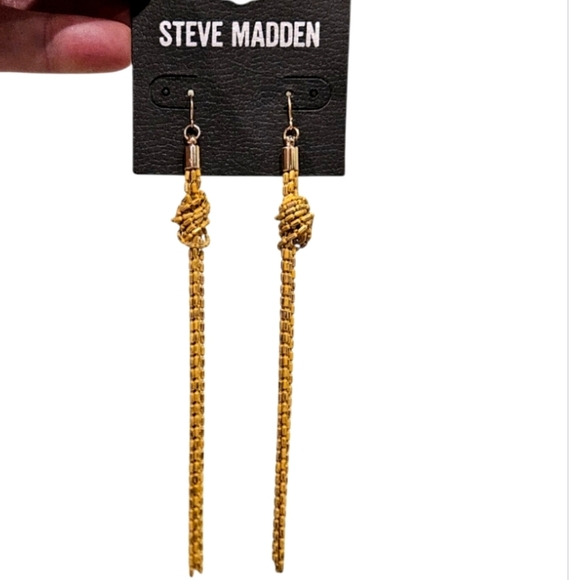 Steve Madden Jewelry - NEW! STEVE MADDEN Golden Yellow Knotted Dangle Earrings Jewelry.